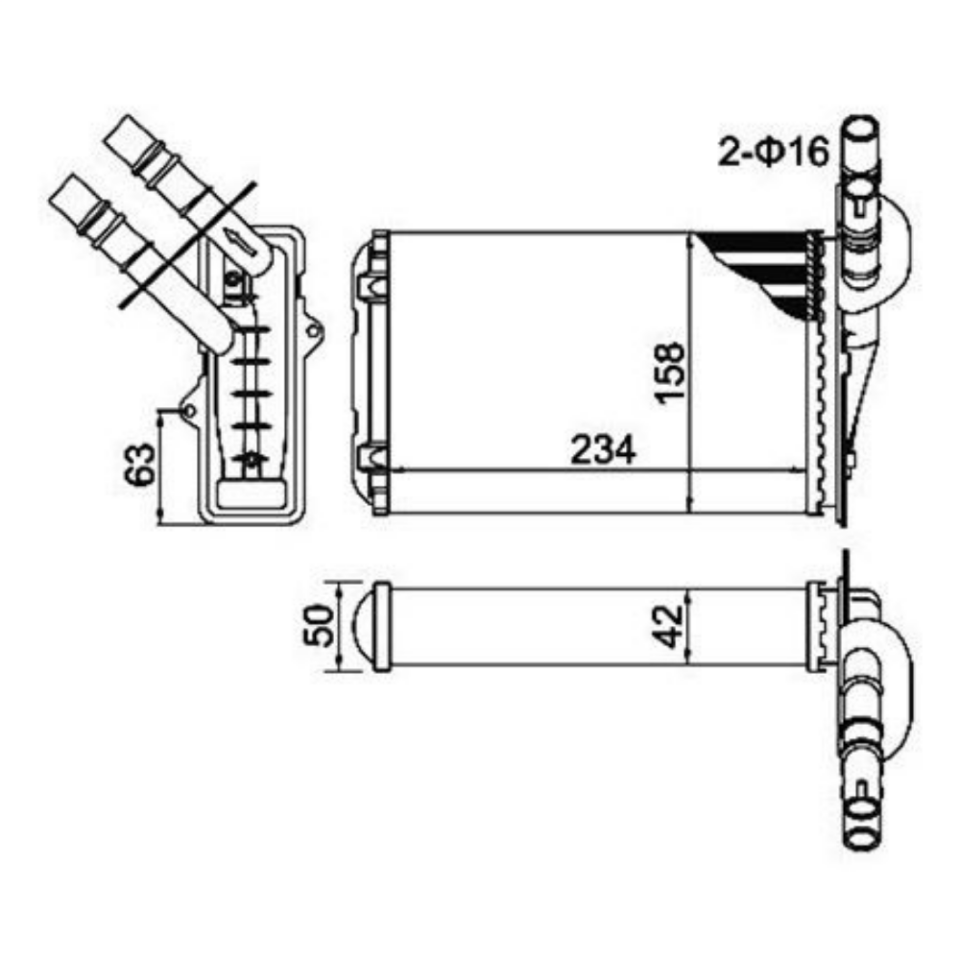 7701045552 Kalorifer Radyatörü Clio II Thalia 1.5 Dci Symbol 1.4 1.5 Dci 1998 - 2008